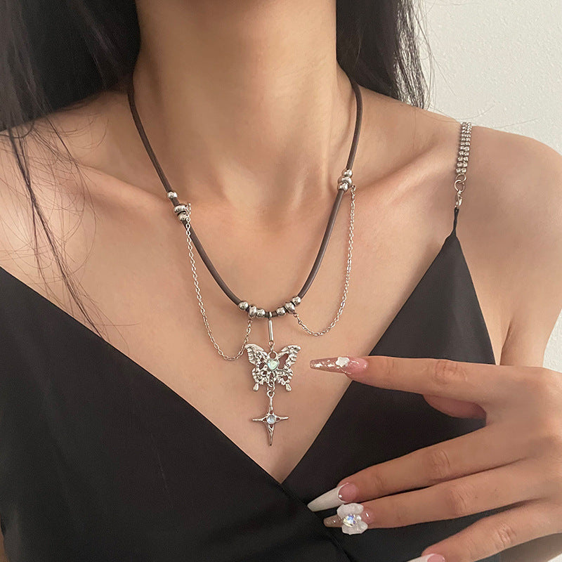 Special-interest Design Moonstone Butterfly Asterism Women Necklace