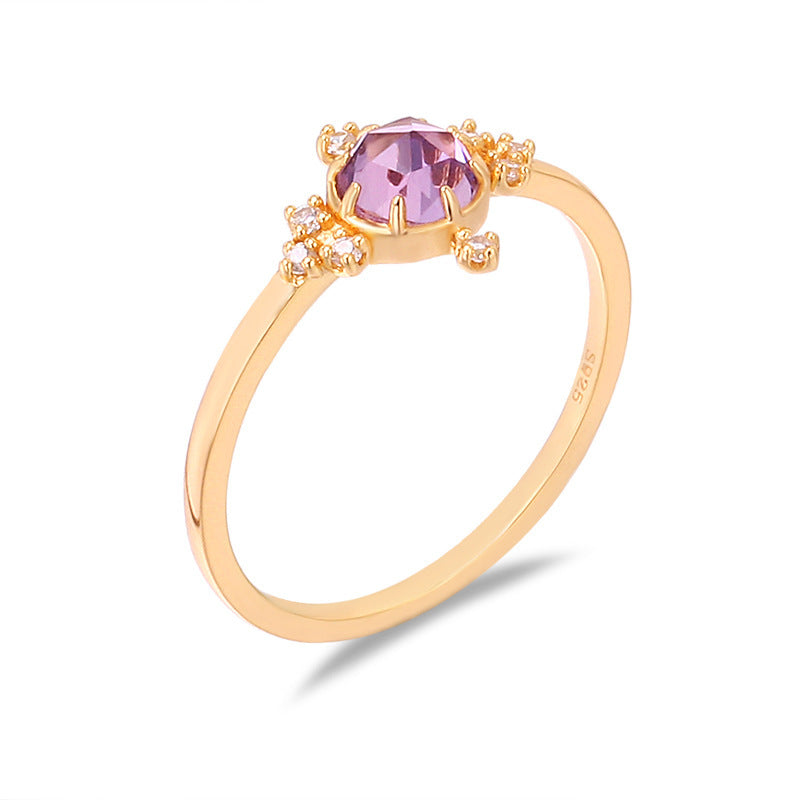 Temperament Natural Amethyst Women Ring