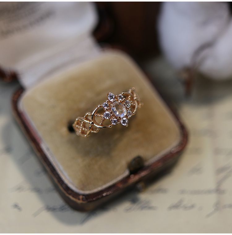 Snow Crystal Moonstone Women Ring