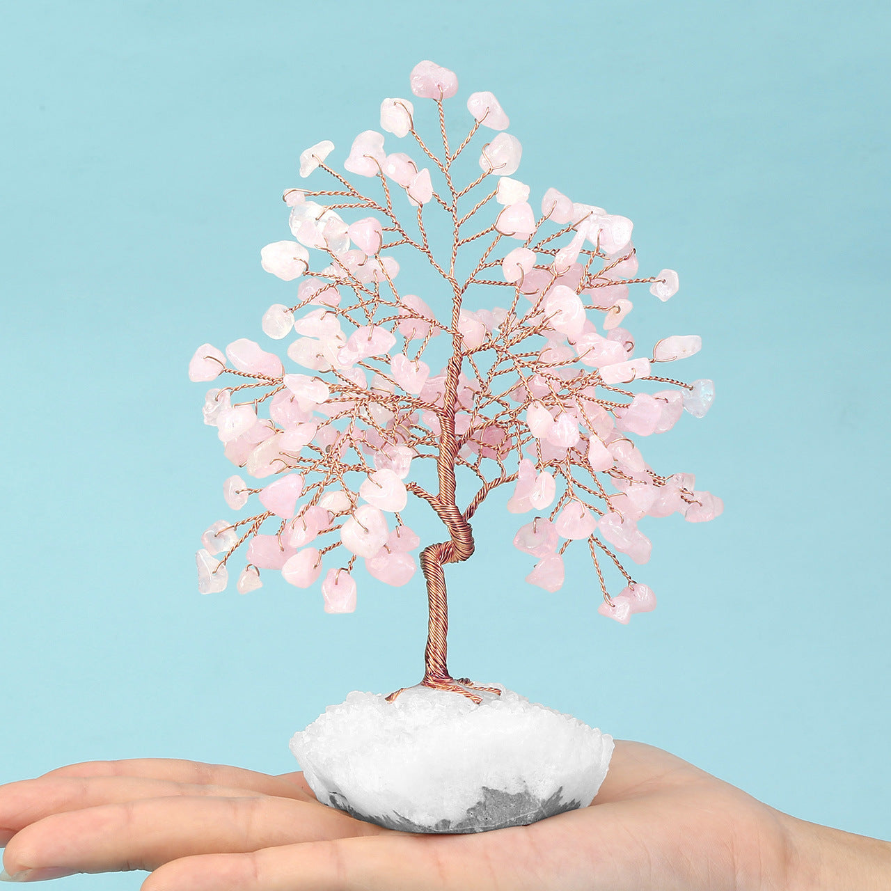 Trunk Bending White Crystal Tree Cluster Base Small Tree Ornaments Gravel Tree