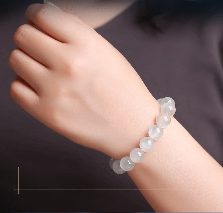 Natural Moonstone Bracelet Women's White Crystal