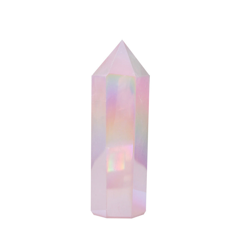 Rose Quartz Crystal  Hexagonal Column Home Decor