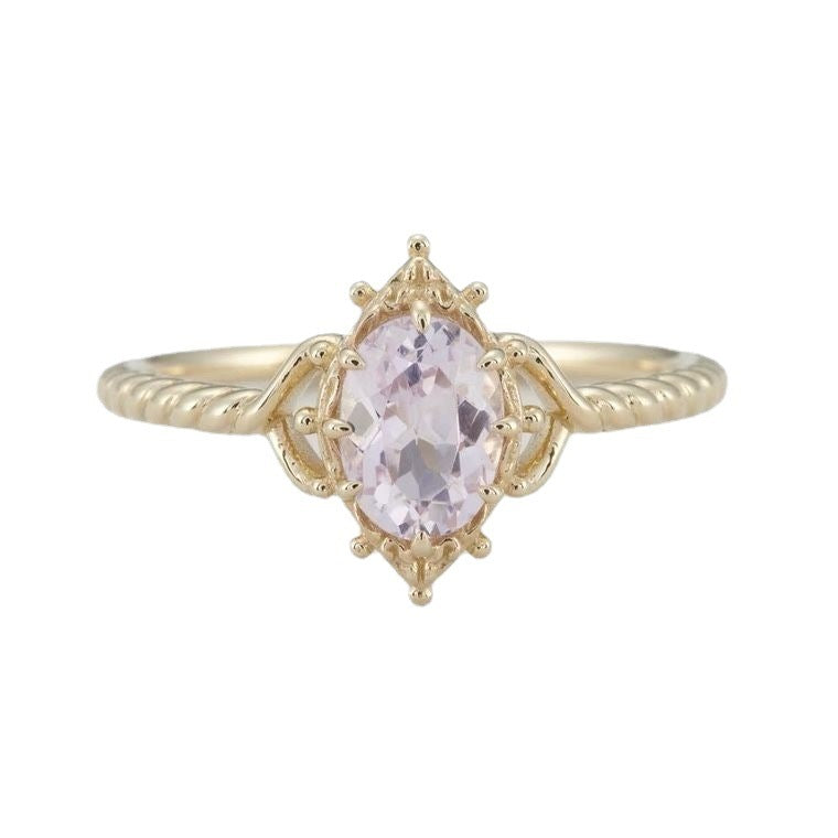 Silver Crown Amethyst Lace Women Ring