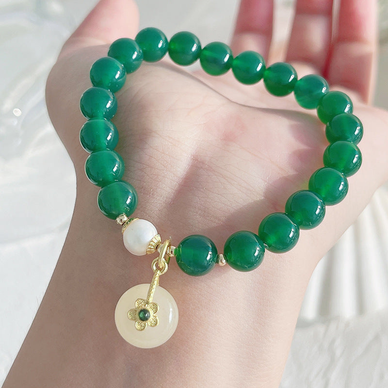 New Ancient Style Green Agate Bracelet Women