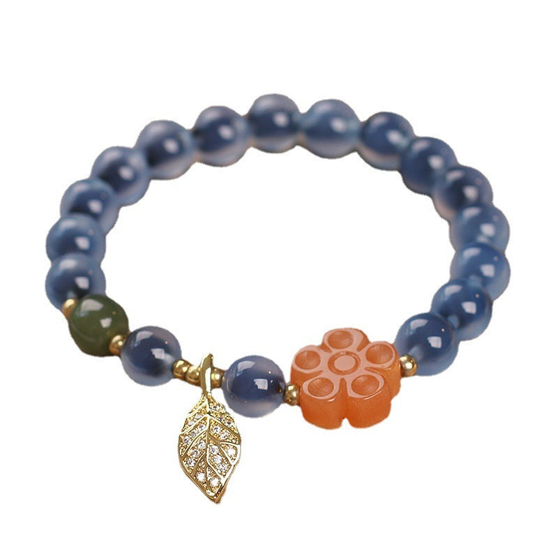 Ethnic Style Original Design Heart Agate Women Bracelet