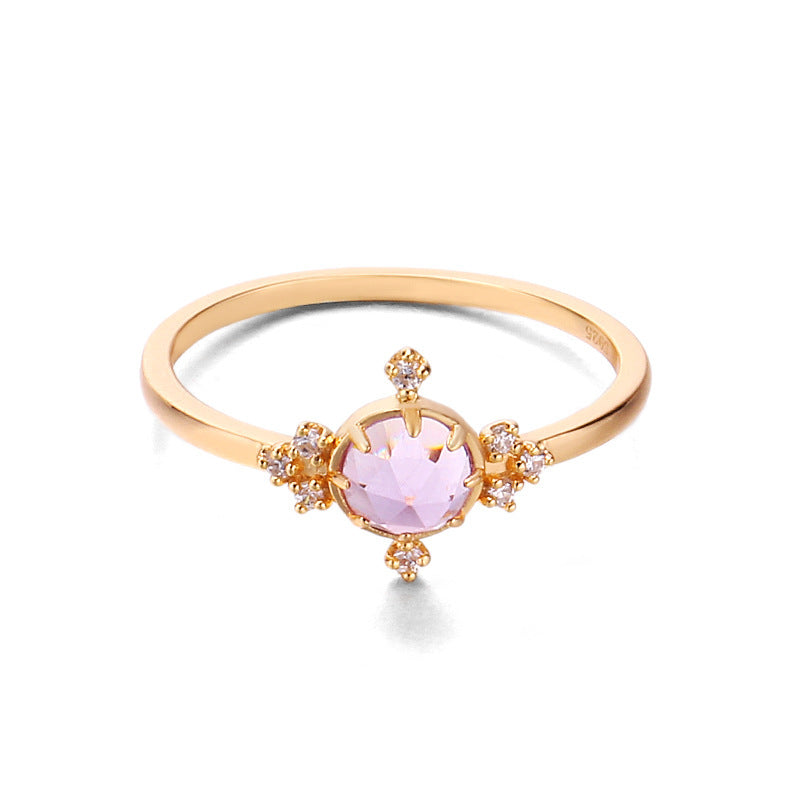 Temperament Natural Amethyst Women Ring