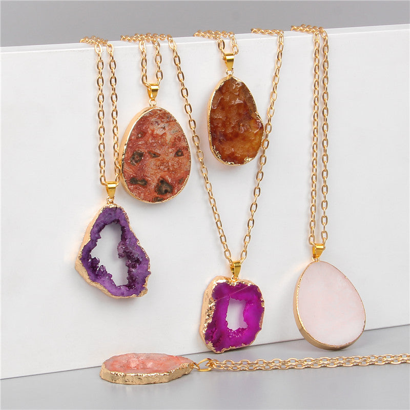 Temperament Natural Amethyst Cluster Women Necklace