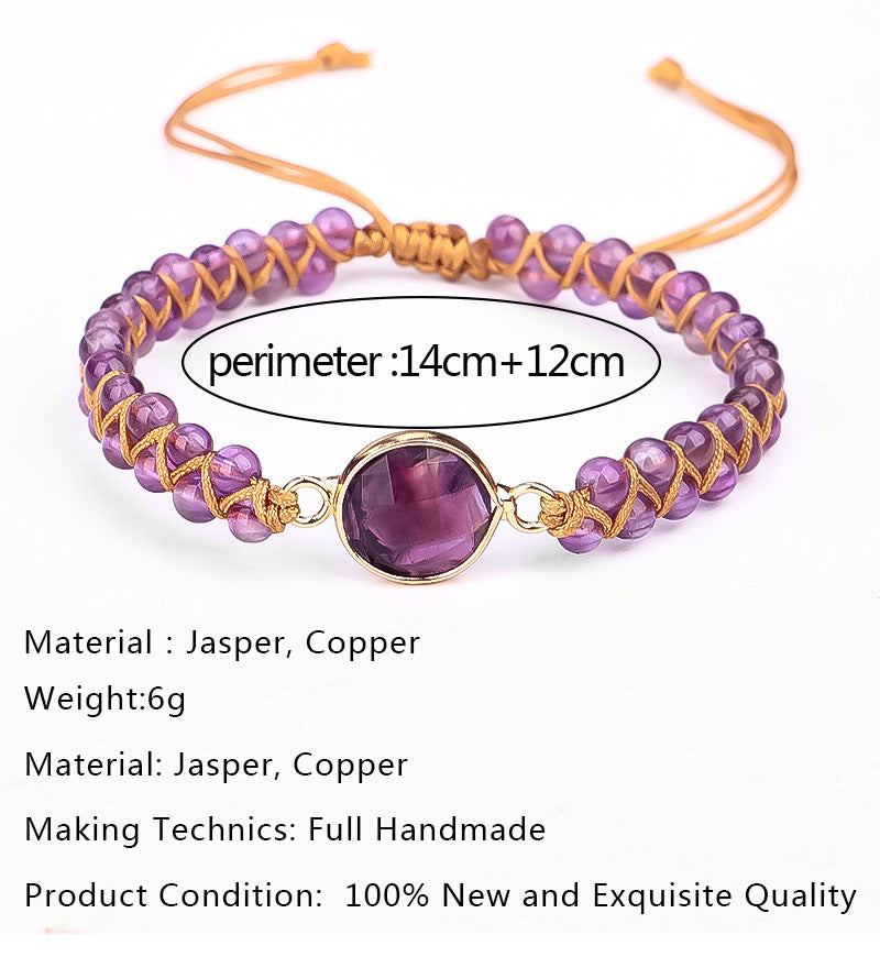 Amethyst Hand-woven Women Bracelet