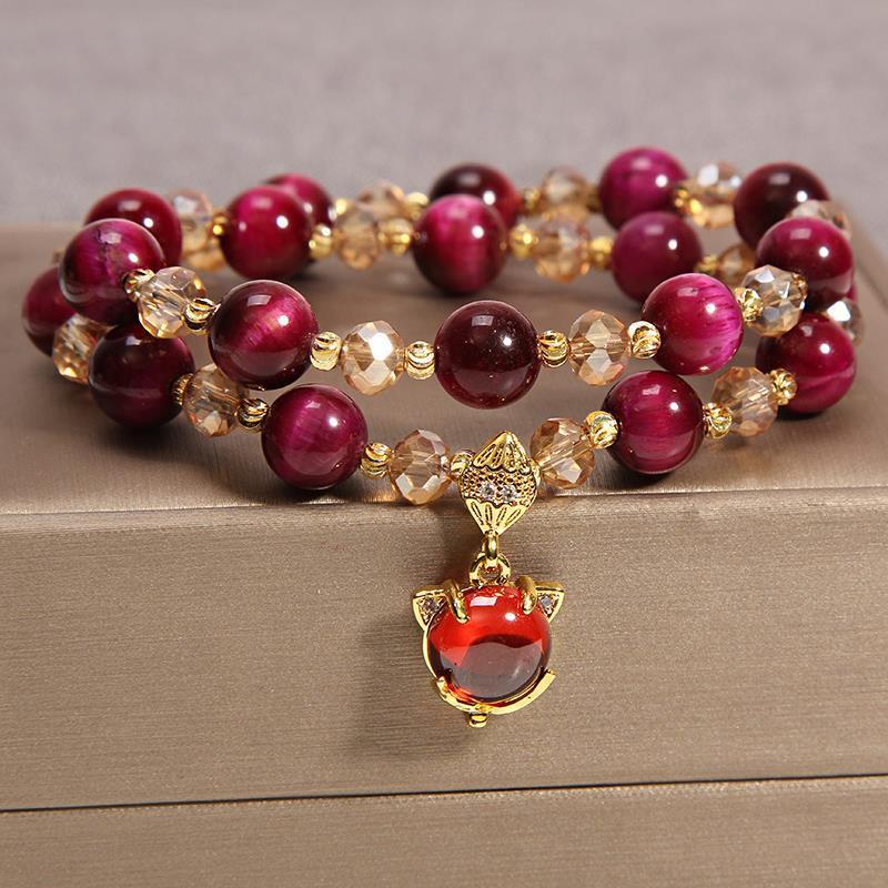 Double Layer Natural Agate Bracelet Female PI Xiu