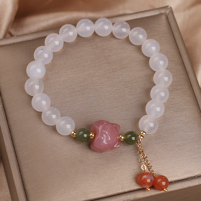 Special-interest Design White Agate Bead Women Bracelet