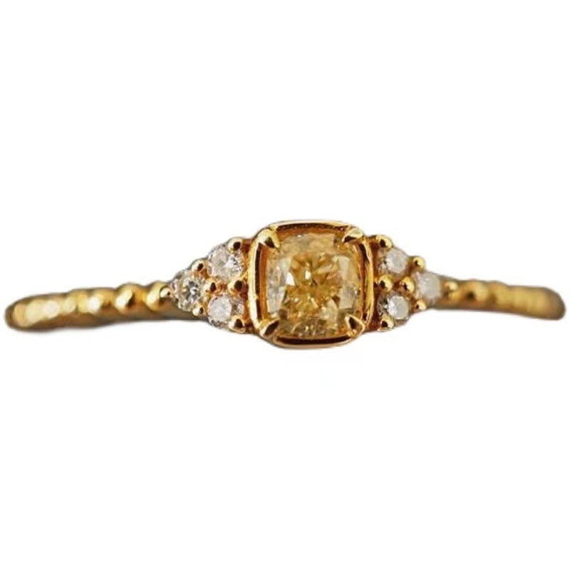 Sweet Cute Style Delicate Mosaic Natural Citrine Ring For Women