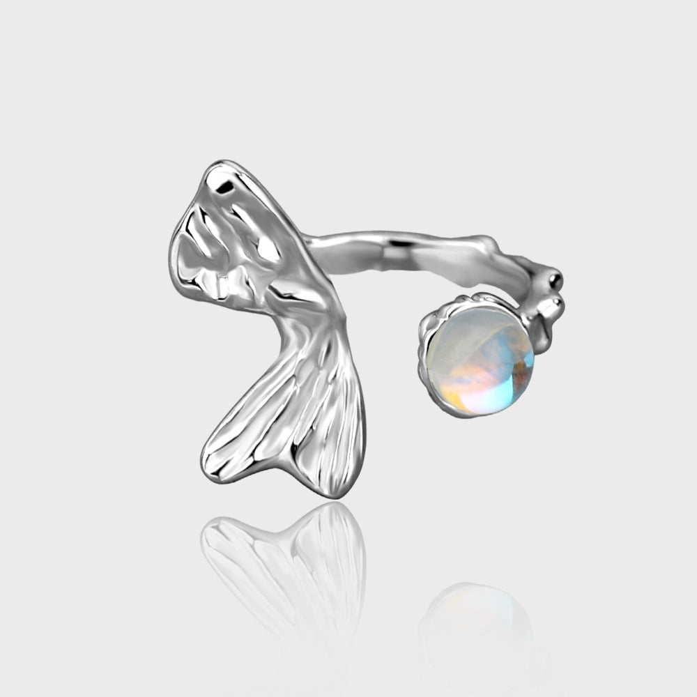 Moonstone Irregular Butterfly Women Ring