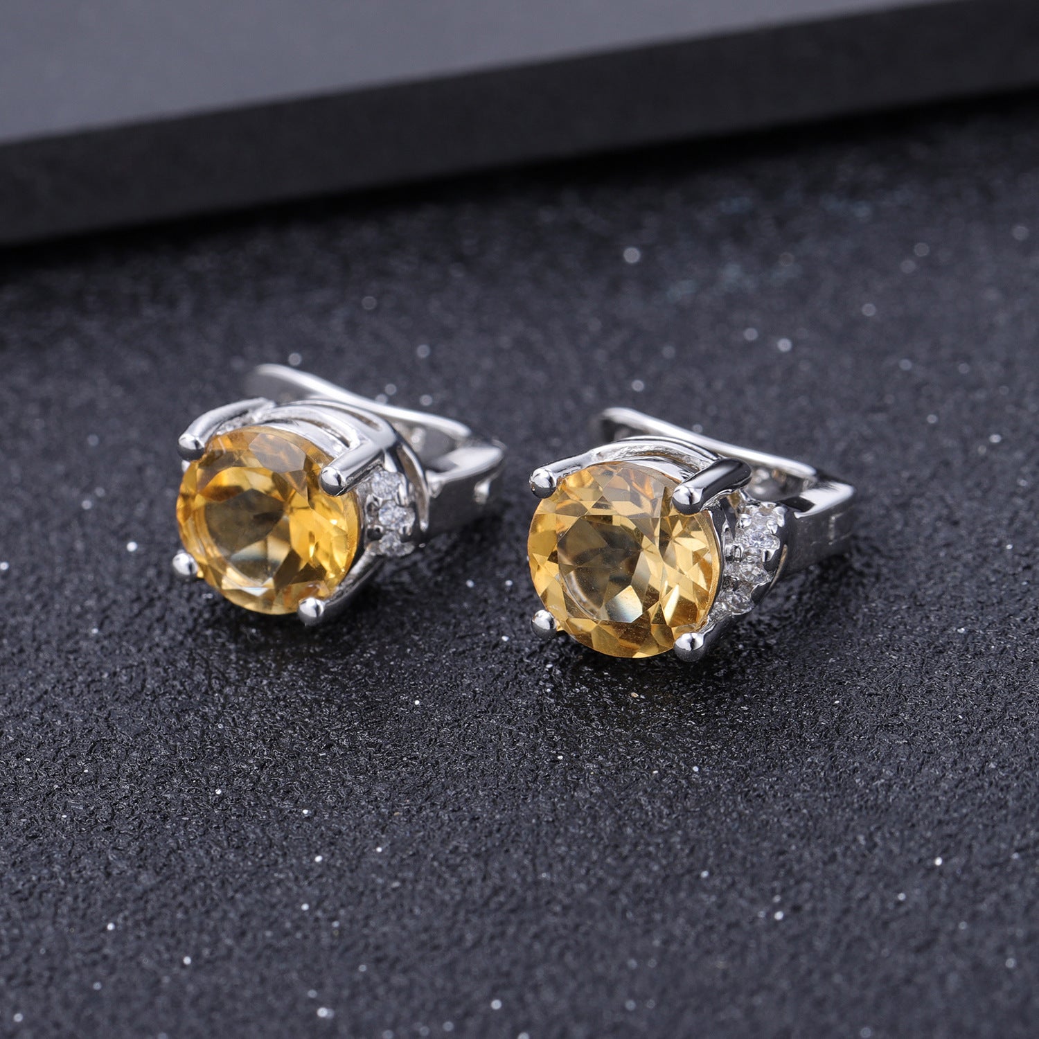 Natural Citrine Stud women Earrings Fashion