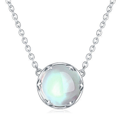 Women's Fashion Casual Moonstone Sterling Silver Necklace