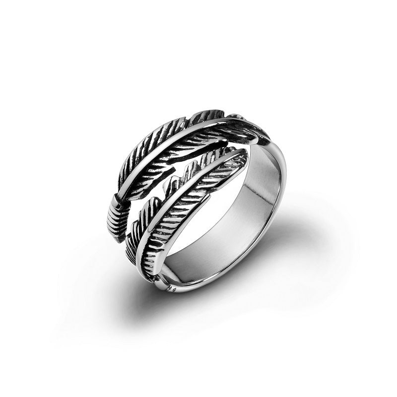 Classic Feather Titanium Ring