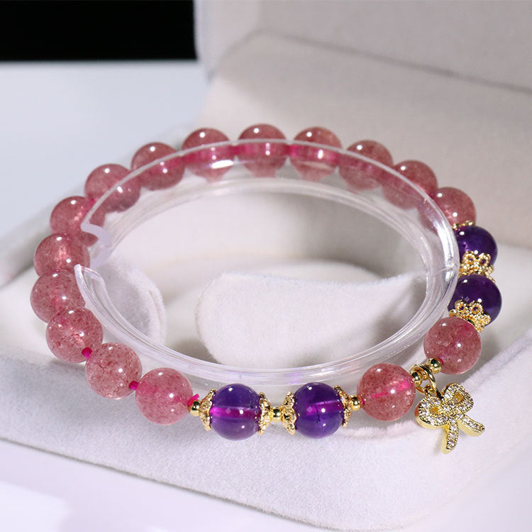 Strawberry Crystal With Amethyst DIY Crystal Bracelet Crystal Women Bracelet