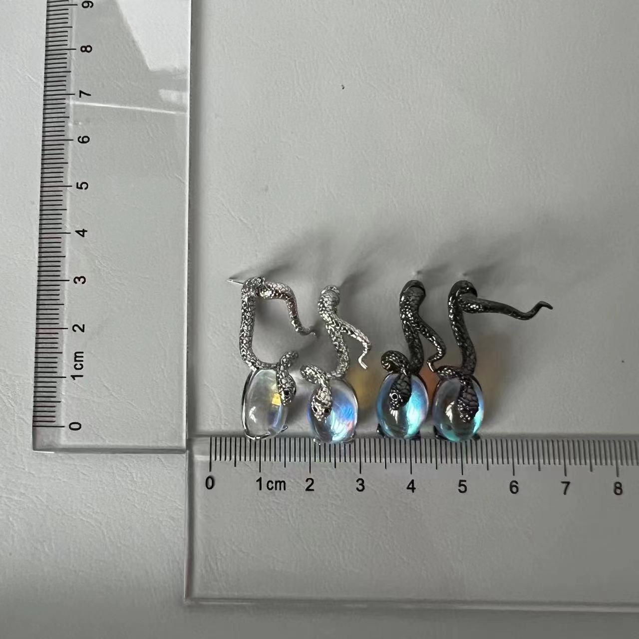 Moonstone Snake Earrings For Women