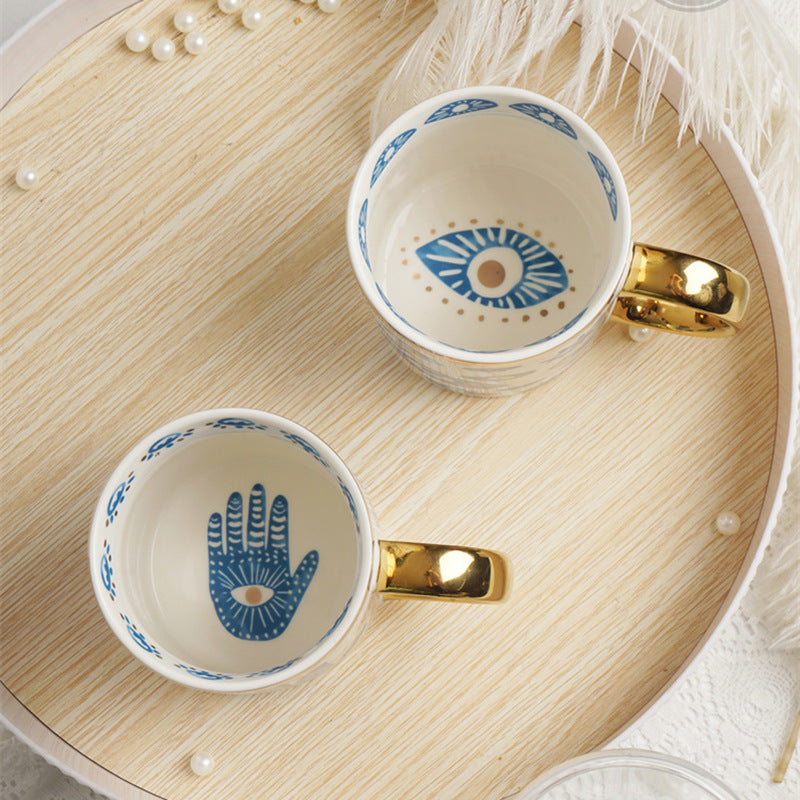 Evil Eye  Hamsa Mug Creative Applique Jewelry Jar Home Decor