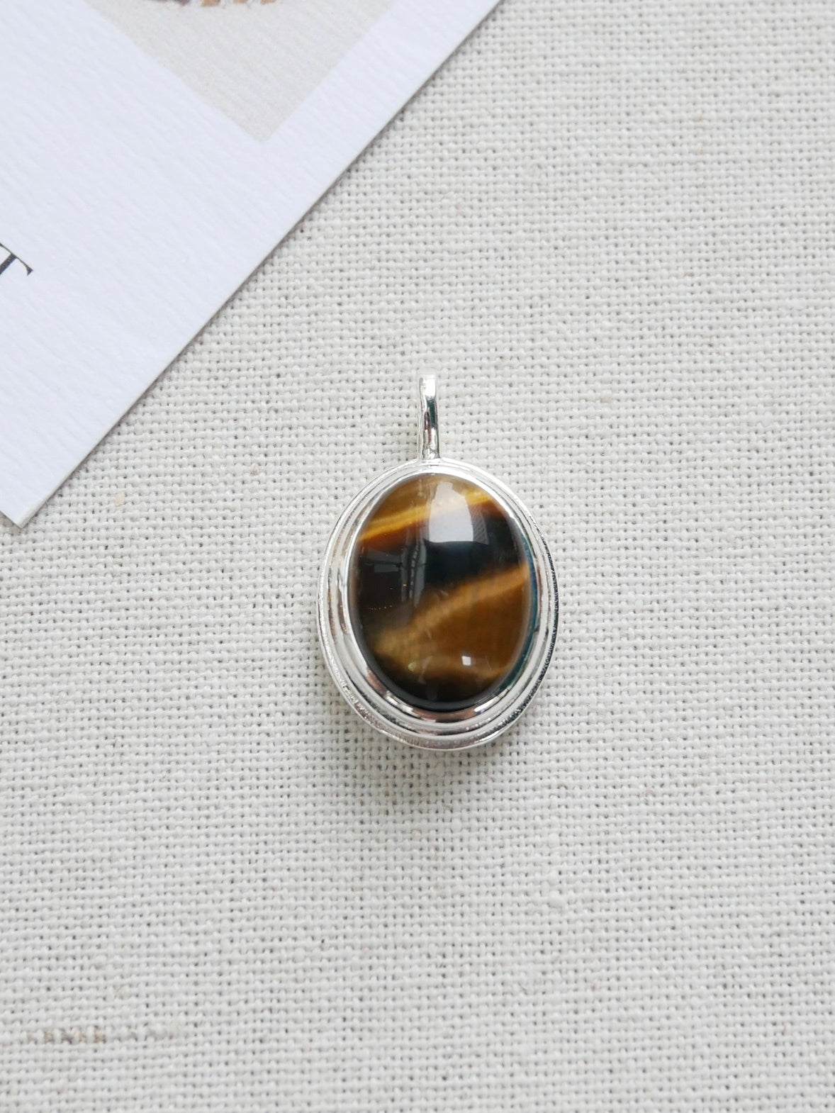 925 Silver Simple Japanese And Korean Black Agate Geometric Oval Pendant Trendy Twist Women Necklace