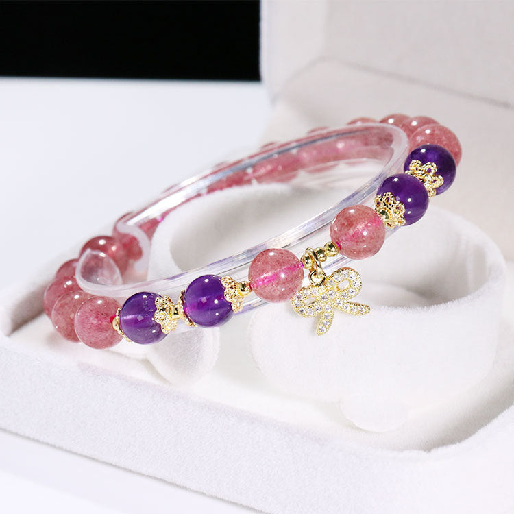 Strawberry Crystal With Amethyst DIY Crystal Bracelet Crystal Women Bracelet