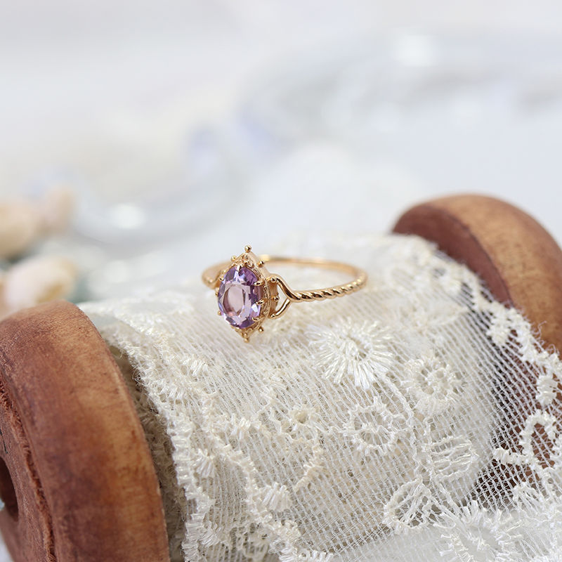 Silver Crown Amethyst Lace Women Ring