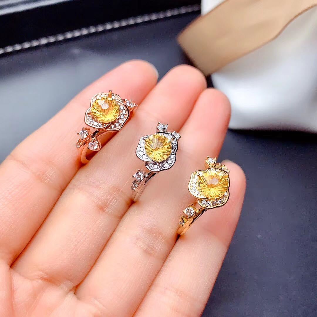 Firework Citrine women Ring