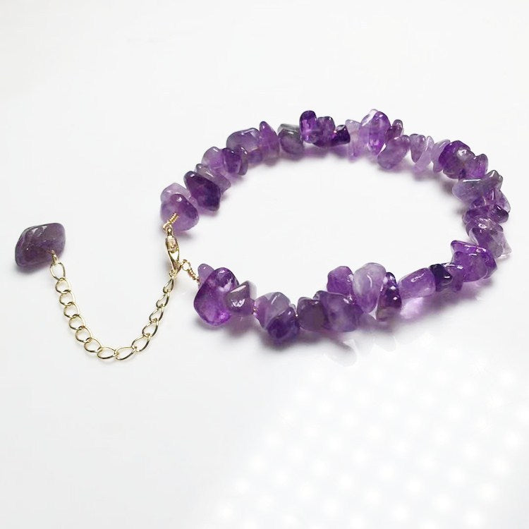 Natural Amethyst Crushed Stone Women Bracelet