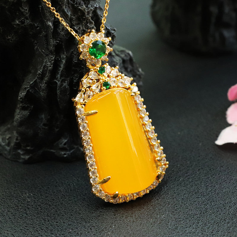 Topaz Pendant Agate Jewelry Women and Men Necklace