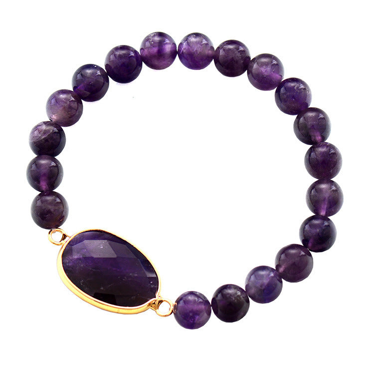 Amethyst Stretch Beaded Women Bracelet