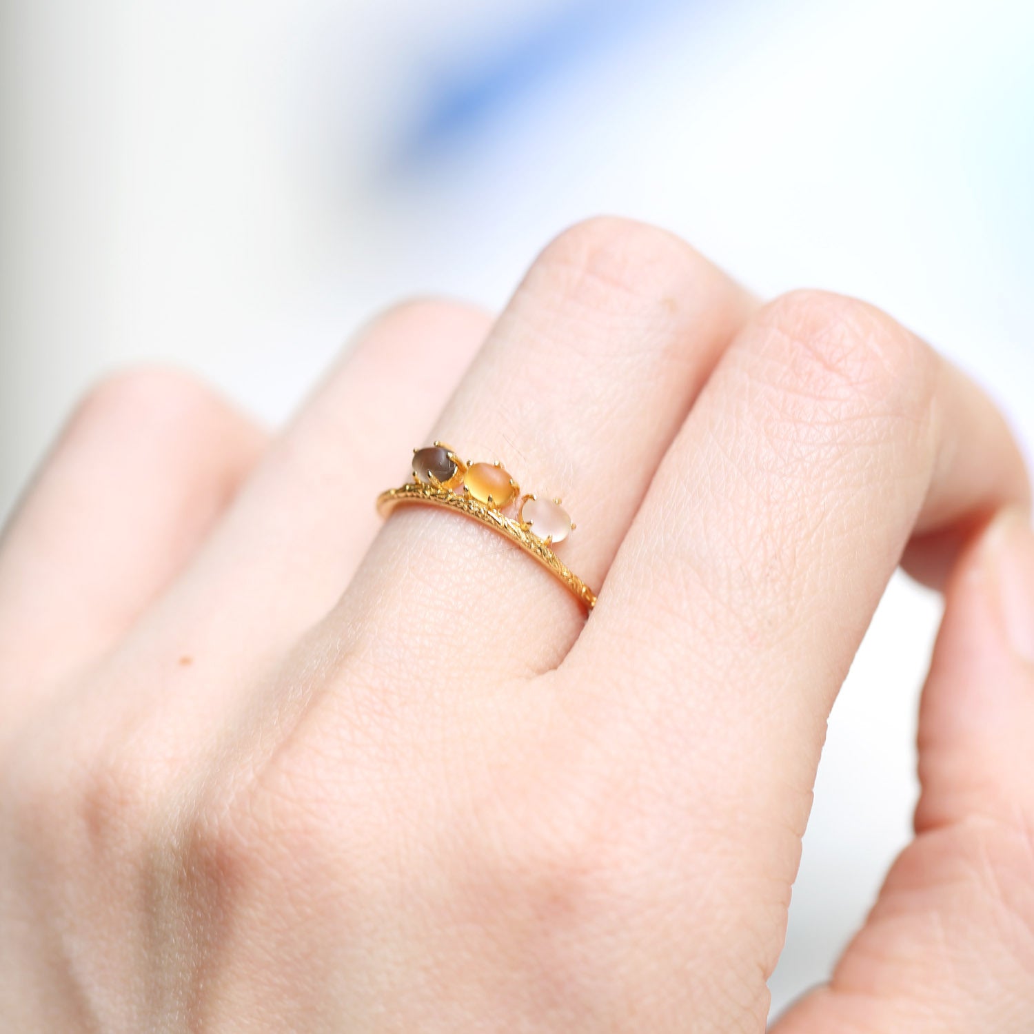 White Crystal Citrine Ring