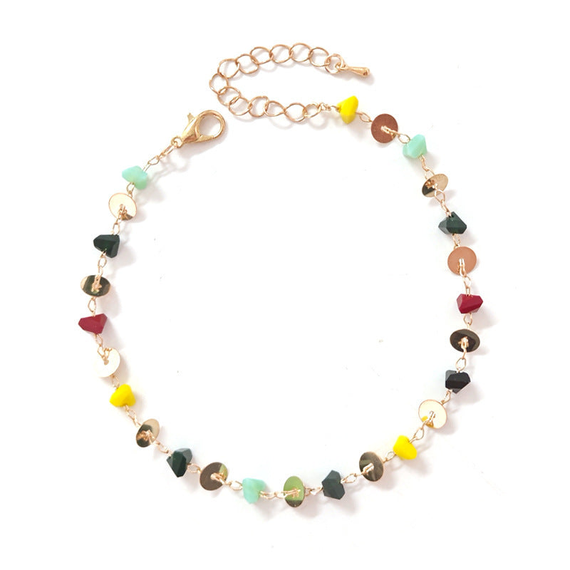 Personalized Natural Color Agate Anklet