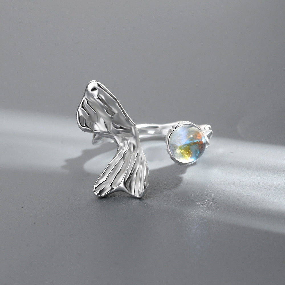 Moonstone Irregular Butterfly Women Ring