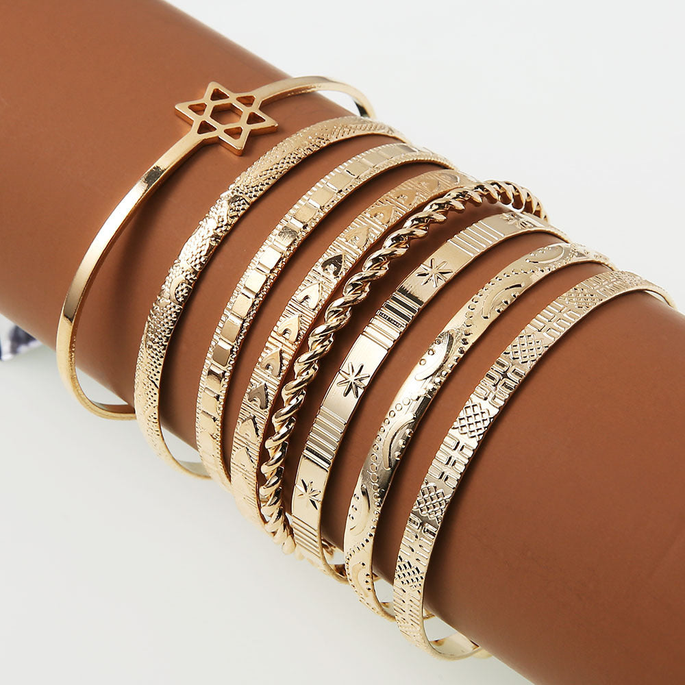 Women's Star of David bracelet 8-piece set