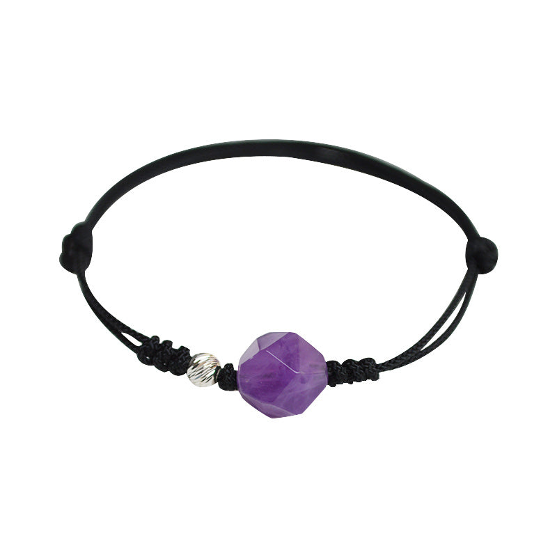 Temperament Natural Amethyst Sterling Silver Women Bracelet