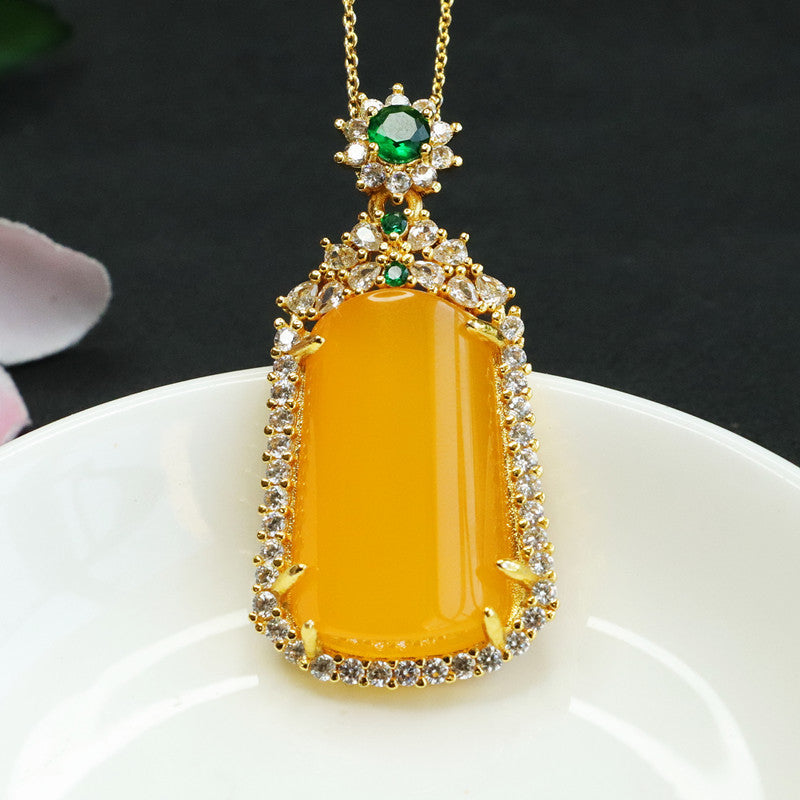 Topaz Pendant Agate Jewelry Women and Men Necklace