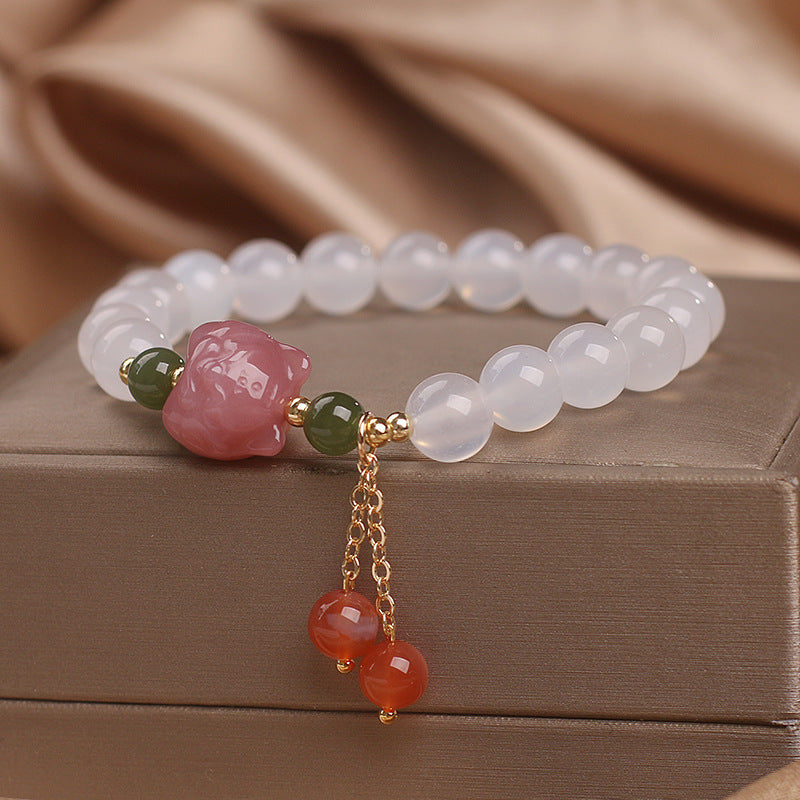 Special-interest Design White Agate Bead Women Bracelet