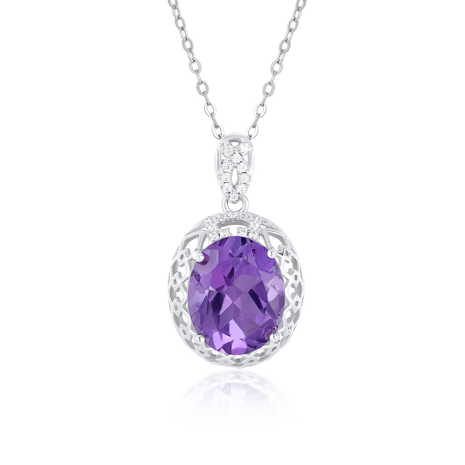 Women Luxury Amethyst Pendant Necklace