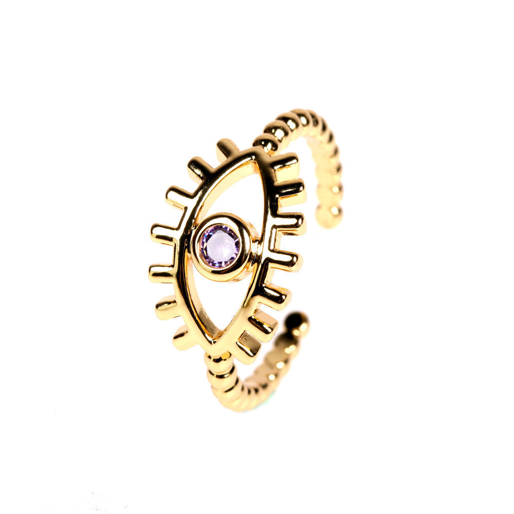 Color Copper Personality Devil Eye Adjustable Index Finger Ring Female