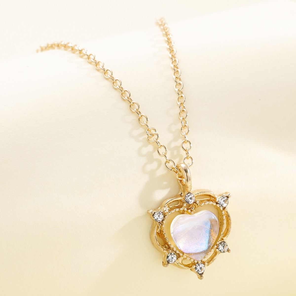 Women's Moonstone Love Pendant Necklace