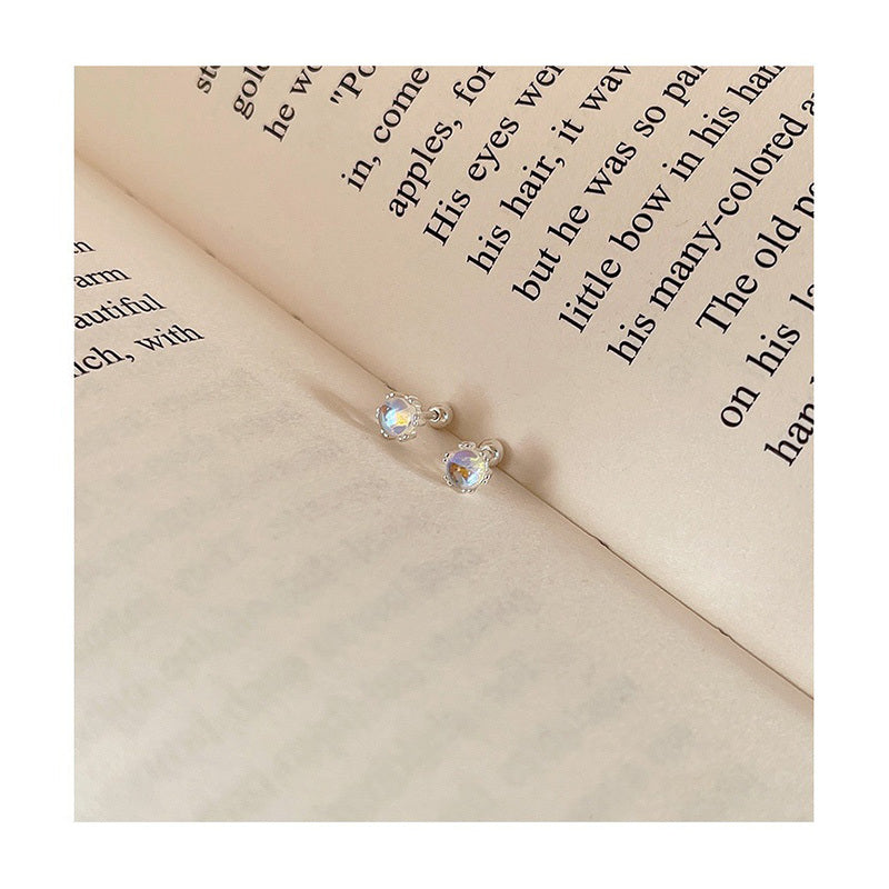 Women's Screw Moonstone Small Earrings