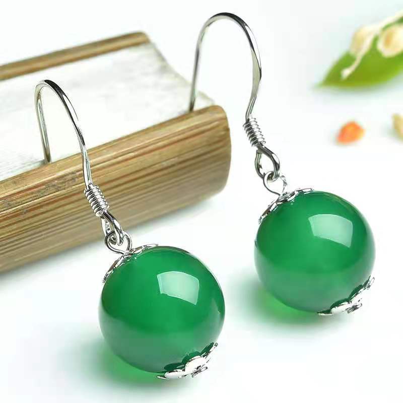 Fashion Sterling Silver Agate Women Earrings