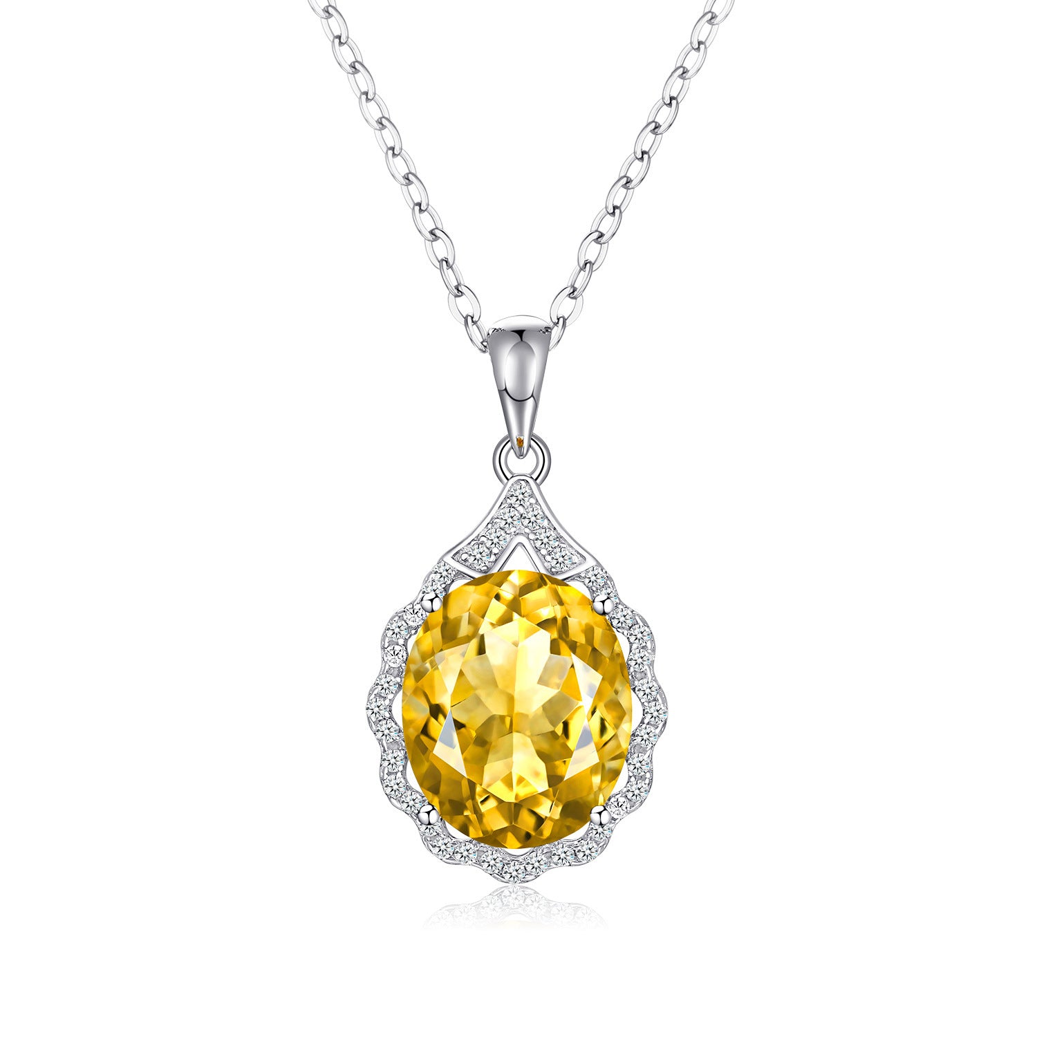 Citrine Rough Stone Pendant For Women