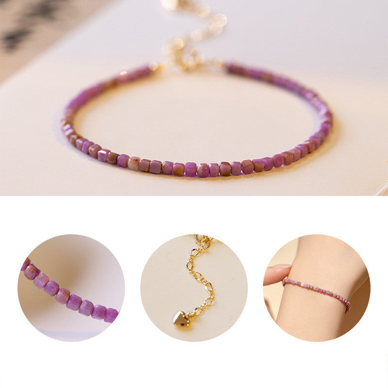 Women Simple Natural Amethyst Women Bracelet