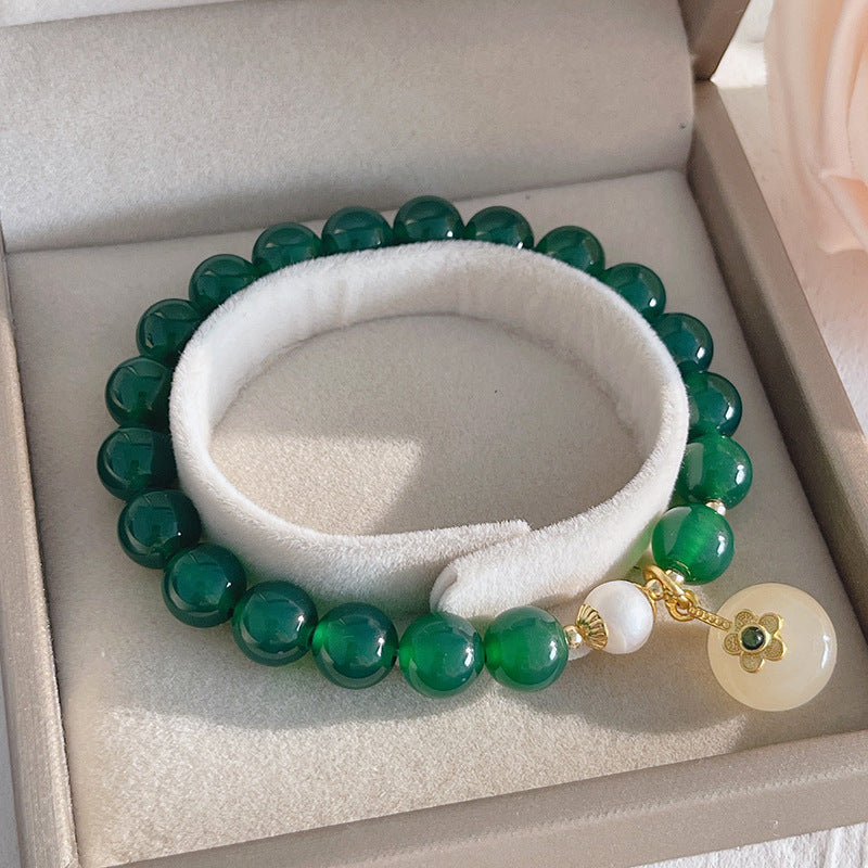 New Ancient Style Green Agate Bracelet Women