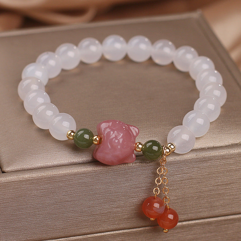 Special-interest Design White Agate Bead Women Bracelet