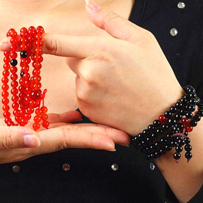 Natural Red Agate 108 Beads Bracelet