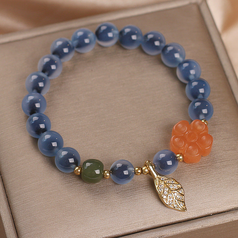 Ethnic Style Original Design Heart Agate Women Bracelet