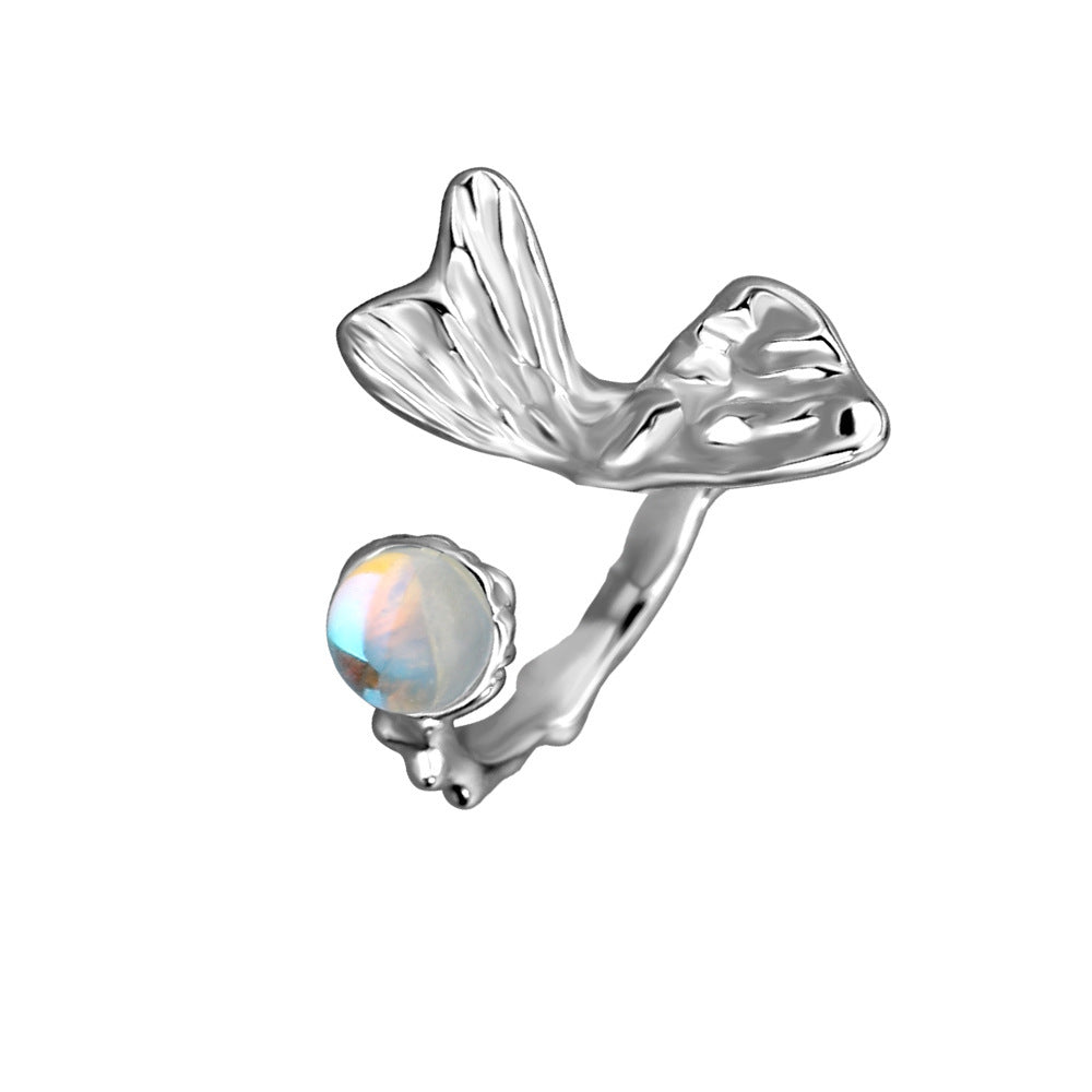 Moonstone Irregular Butterfly Women Ring