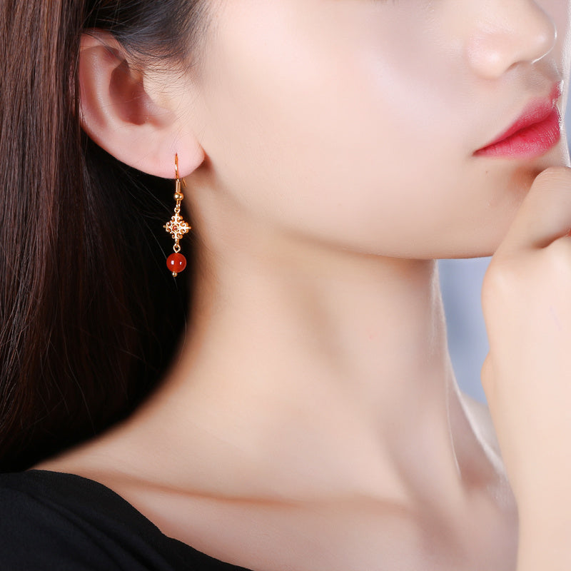 Women's Fashion Simple Vintage Agate Earrings