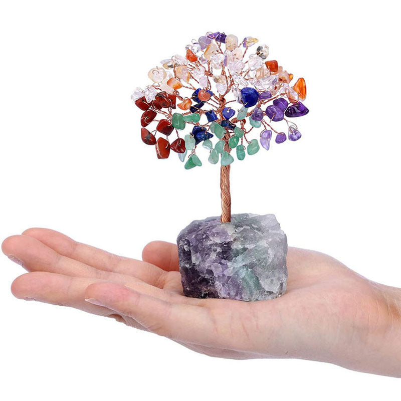 Natural Crystal Tree Crystal Wool Ore Fluorite Base Ornaments